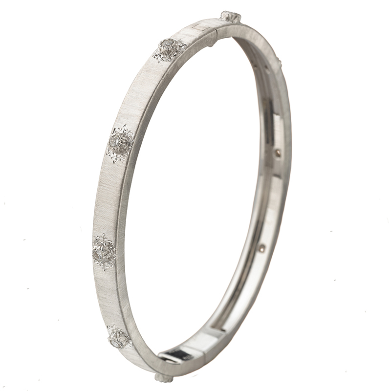 Buccellati Macri Black Rhodium Diamond Bangle Bracelet
